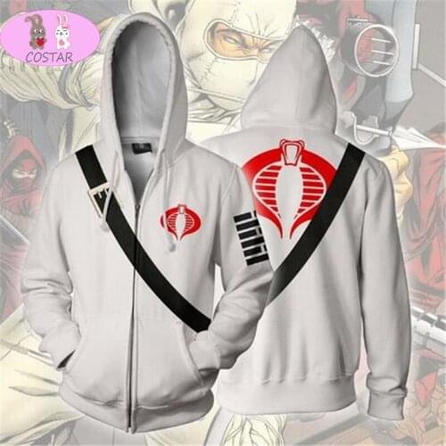 COSTAR G.I. Joe 3 Cosplay Storm Shadow Zip Hoodie Cosplay Men and Women Casual Sports Sweater Movies Apparel New 3D Printing