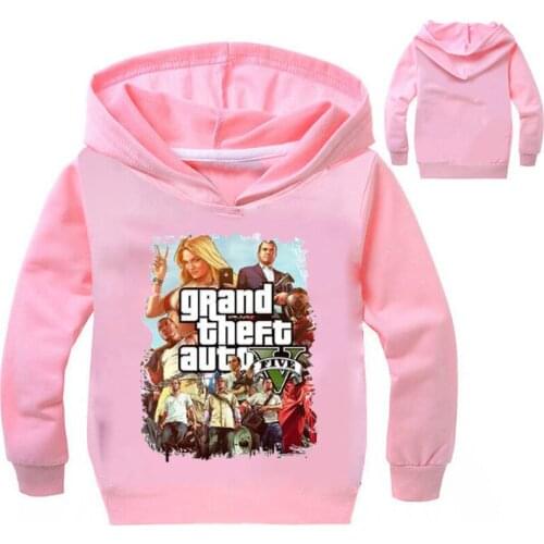 Kids Pink Hoodies Boys Sweatshirt gta 5 Boys Outwear GAT Hooded Street Fight Long Costumes Clothes Shirts Childrens Sweatshirts