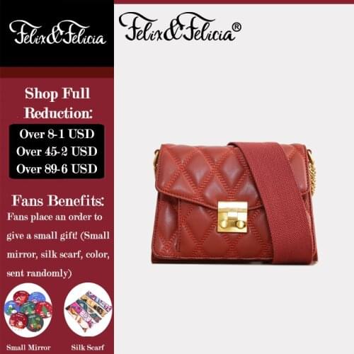 FELIX&FELICIA New Fashion Genuine Leather Shoulder Bags For Women 2021 Ladies Luxury Crossbody Designer Retro Flap Messenger Bag