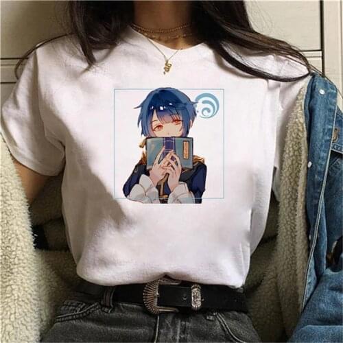 New Game Genshin Impact Aesthetic Graphic T Shirts Plus Size 5xl Japanese Style Oversized T Shirt Anime Woman Tshirts Y2k Tops