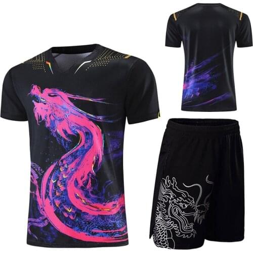 Latest Chinese Dragon Table Tennis Jerseys Shorts Kits Male Female Kid China Ping Pong Suits Table Tennis Sets Sport Shirt Suits