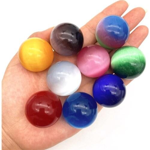 Cute White Pink Purple Cats eye Opal Stone Ball Quartz Crystal Sphere Ball Stone Home Bedroom Office Decoration Gifts