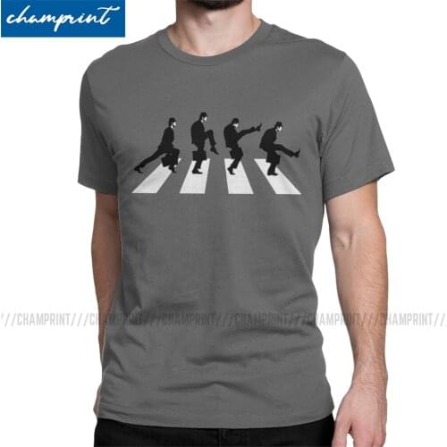 Abbey Walks T-Shirt for Men Monty Python and the Holy Grail Arthur Black Knight Comedy Tee Shirt O Neck Graphic Printed Clothing