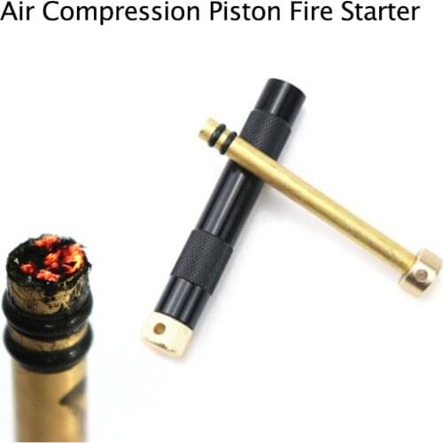Outdoor Brass Fire Piston Kit Emergency Tools Flame Maker Fire Starter Tube Air compression torch Camping Picnic Outdoor Tools