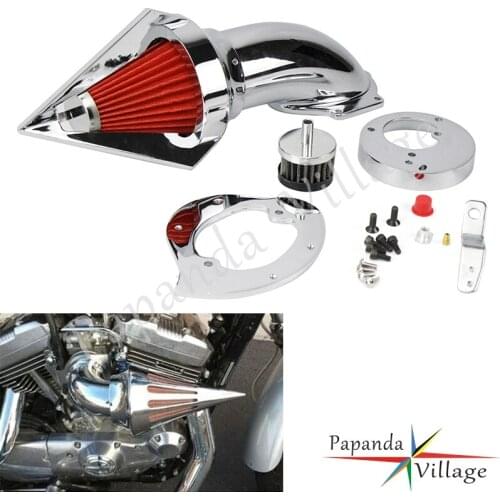 Motorbike Chrome Aluminum Spike Air Cleaner Kit Motorcycle Bullet Intake Air Filter Set for Honda Shadow Aero 750