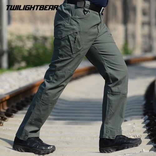 New Mens Stretching Tactical Pants Male Multiple Pocket Military Urban Combat Pant Men Slim Work Cargo PantS SAIX79