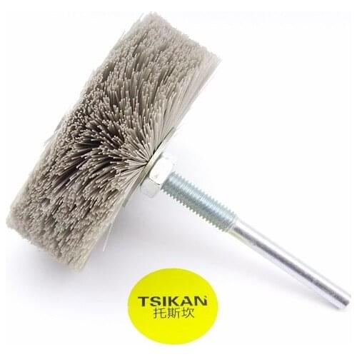 New 4pc/lot 800# Nylon Abrasive Wire Grinding Wheel Nylon Bristle Brush for Wood Furniture Mahogany Polishing
