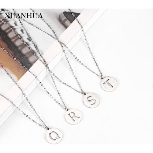 XUANHUA Charm Necklace Stainless steel Jewelry Woman Vogue 2019 Letter Necklace Fine Jewelry Accessories Wholesale lots bulk