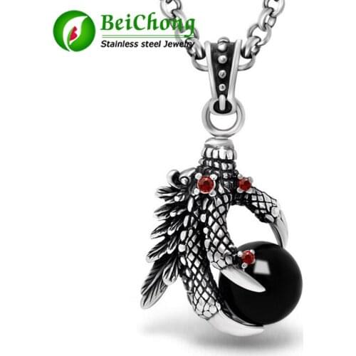 Punk Accessories China Wind Steel Titanium Necklace Pendant Retro Black Eagle Talon Personality Pendant