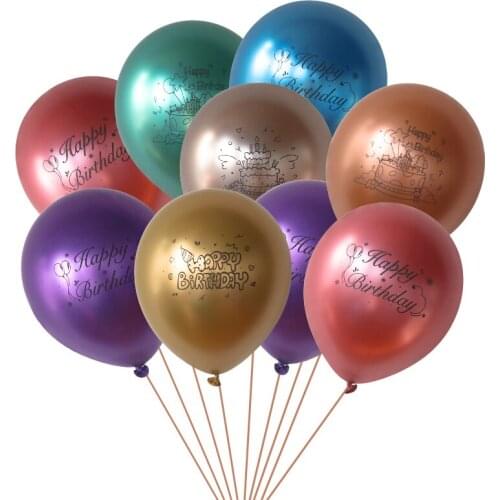 10pcs 12inch Metallic Latex Ballon happy Birthday Party Decoration Thick Pearly Metal Chrome Alloy Color Ballon Kids Toys Globos