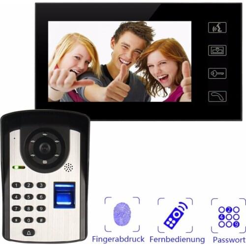 Fingerprint Remote control password unlock home security doorbell cameras 2.4G digital wifi cameras home safty doorbell system