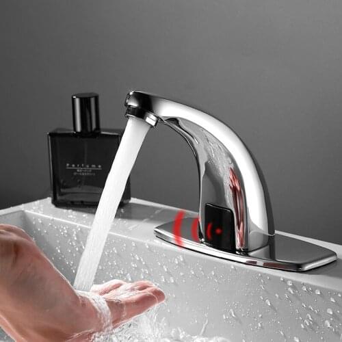 Basin Infrared Faucet Mixer Bathroom Automatic Touch Free Sensor Sink Faucets Water Saving Electric Cold Water Tap Mixer