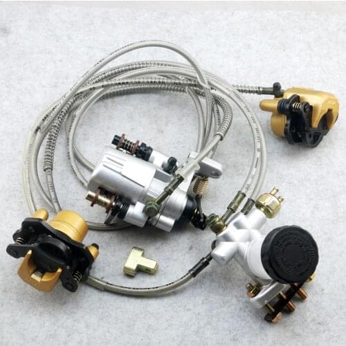 ATV Brake Assembly Hydraulic Disc Front Rear Brake Calipers Pad Assembly System for 150cc 250cc ATV Quad Dirt Bike Dune Buggy