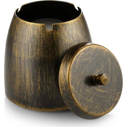 Wind Ashtray with Stainless Steel, Ashtray Wind and Rainproof, with Non-Slip Base, Table Ashtray