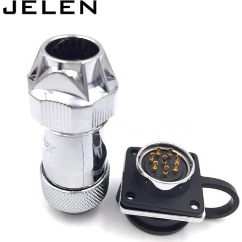 WF20 series waterproof connectors 8 pin Male and female connectors, Panel Mount Connectors,8 pin power waterproof connector IP67