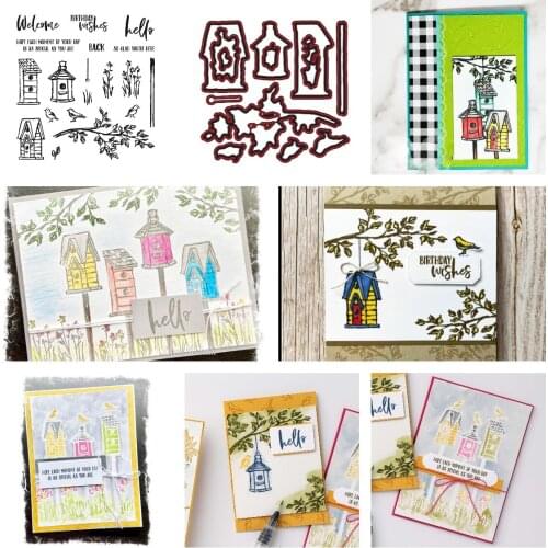 Birds Nest Branch Cutting Dies and Stamps Scrapbook Dariy Decoration Stencil Embossing Template Diy Greeting Card Handmade