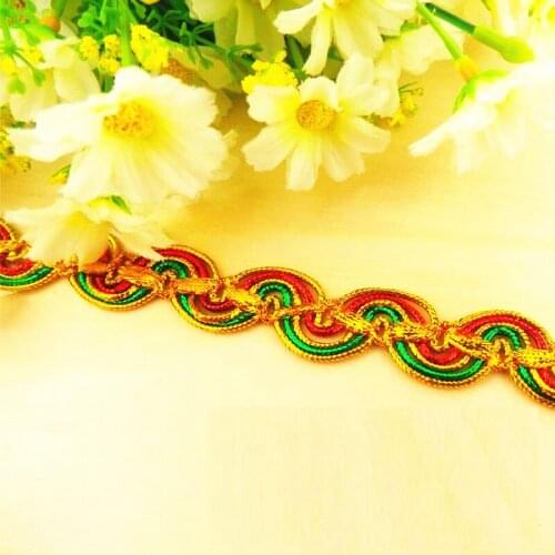 YACKALASI Multi Color Lace S Wave Lace Band 11 Yards Cosplay Crochet Embroidered Rainbow Colored Clothing Braid Ribbon 2cm wide