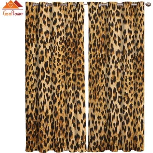 Wild Animald Leopard Window Curtains Living Room Outdoor Fabric Drapes Curtain Home Decor
