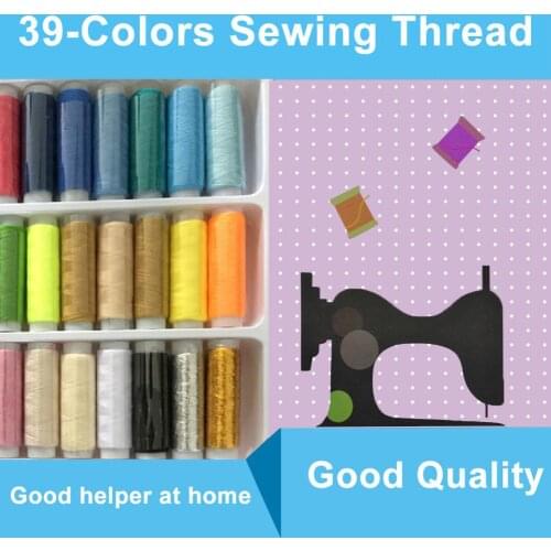 39Pcs Mixed Color Sewing Thread Set for Cross Stitch Sewing Thread with Storage Box DIY Hand Knitting Threads Sewing Tools