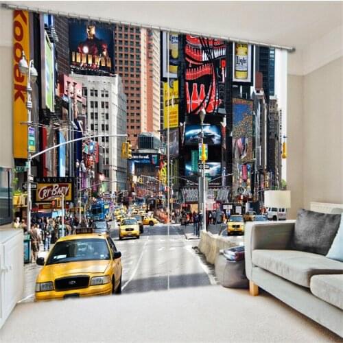 3D Window Curtains City Building print Luxury Blackout Living Room Bedroom Drapes Cortinas Rideaux Customized size pillowcase