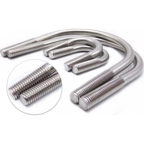 5PCS M10 M12 A2 STAINLESS STEEL 304 U Type Card Bolt U Shaped Tube Clamp Horse Riding Hoop U-Bolts Nuts Round Bend