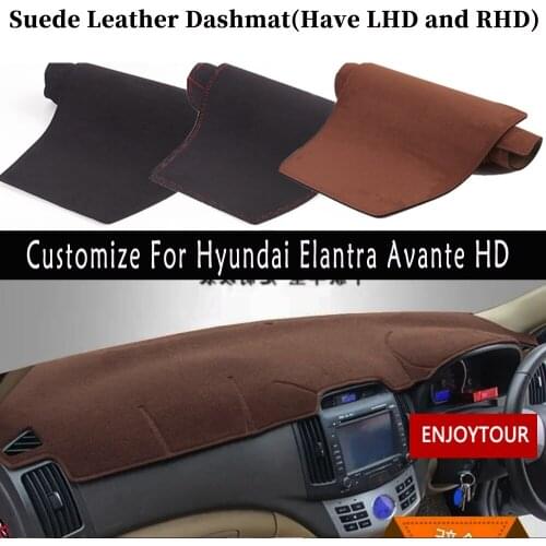 Accessories Car-styling Suede Leather Dashmat Dashboard Cover Dash Mats For Hyundai Elantra Avante HD 2007 2008 2009 2010 RHD