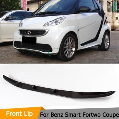 Carbon Fiber Car Front Bumper Lip Chin Spoiler Cover for Smart Fortwo Coupe Convertible 2-Door 2012-2013