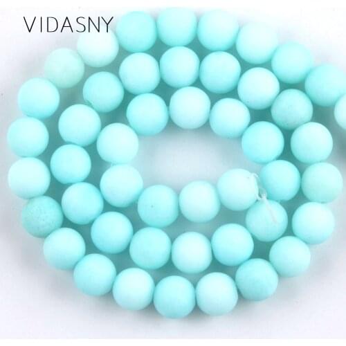 Natural Stone Dull Polished B Amazonite Beads For Jewelry Making 4 6 8 10 12mm Round Spacer Beads Diy Bracelet Necklace 15