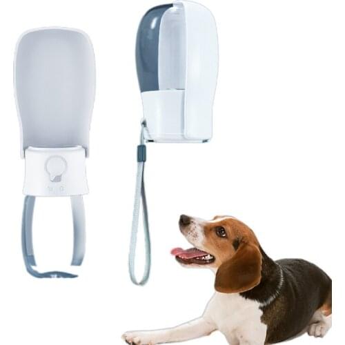 Dog Water Bottle Medium-Capacity Outdoor Portable Activated Carbon Filter Degree Foldable Wide Mouth Drinking Trough 280ml