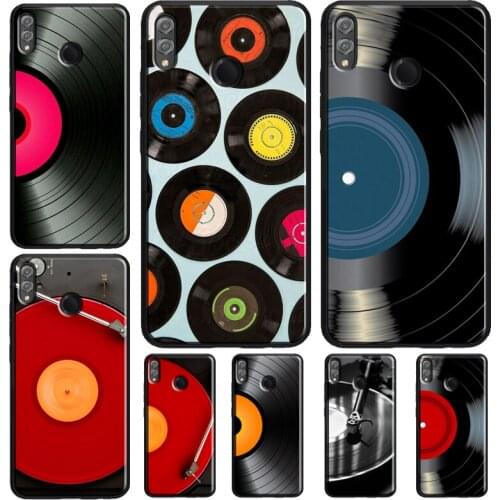 Black Vinyl Record Player Case For Huawei Honor 8X 9X 7X 20 Pro 9 10 Lite 10i 8C 8A 7A V20 Y6 Y7 Y9 2019 Nova 5T