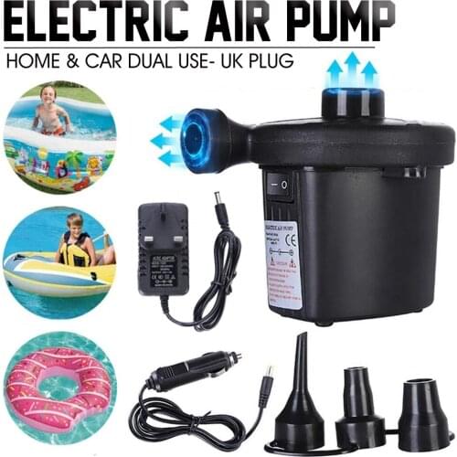 Electric Air Pump For Paddling Pool Fast Inflator Deflator Camp Air Bed Mattress Pool Swimming Ring Home Use Camping Inflator