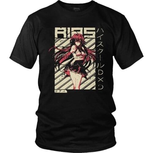 High School DxD Rias Gremory T-shirt Men Streetwear T Shirt Short Sleeve 100% Cotton Manga Anime Tshirt Urban Tee Top