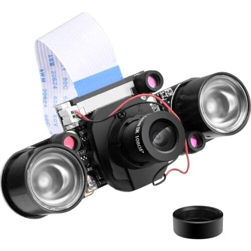 Raspberry Pi IR-CUT Camera 5MP OV5647 Night Vision Video Camera Automatically Switch Day / Night Mode for Raspberry Pi 4 3 4B 3B