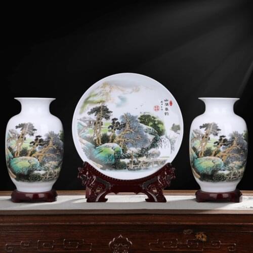 Ceramics Vase Decoration Jingdezhen new Chinese style home decoration living room flower arrangement small handicraft