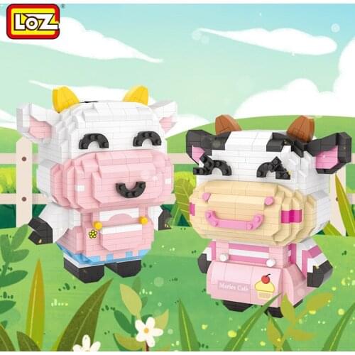 2021 Cow Year LOZ Micro Building Blocks Cartoon Animal Juguetes Bloque Creator Diamond Bricks DIY Educational Toys for Kids Gift