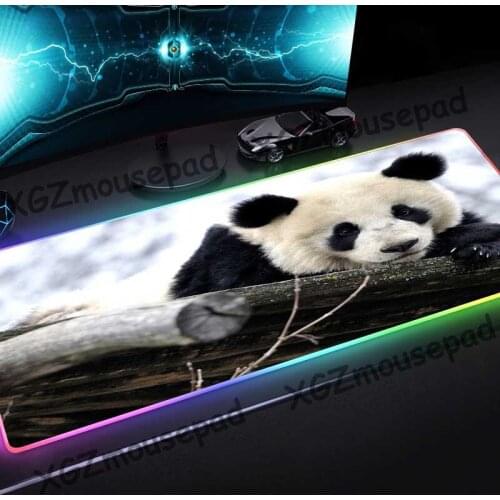 XGZ Rare Animal Panda Custom Large RGB Mouse Pad Black Lock Edge Computer Desk Mat Speed Natural Rubber Non-slip 900x400/800x300