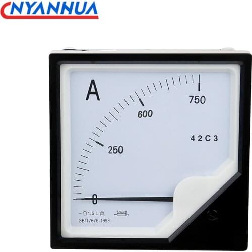 42C3 Model Square Ammeter Ampere Meter DC Analog Current Panel Meter 120*120mm 10A 20A 30A 50A 100A 300A 500A 750A 1KA