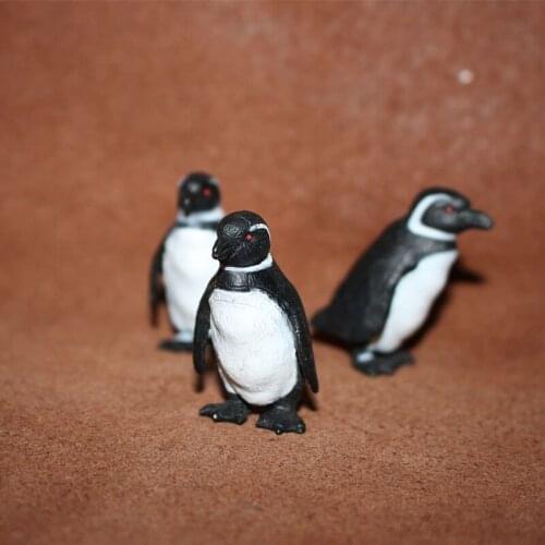 Miniature Sea Animal Galapagos Black Grey Penguin Model Ocean Life Pygoscelis Adeliae Aquarium Decor Action Figure Figurine Toys