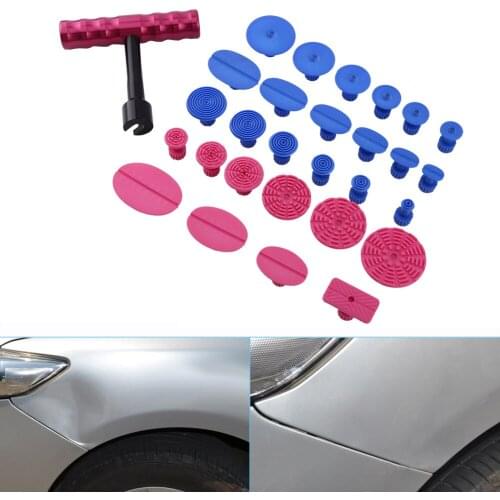 29 in 1 Set Paintless Dent Repair T-Bar Puller Slide Hammer Glue Tabs Paint Dent Repair Tools Car Accessories Auto Maintence