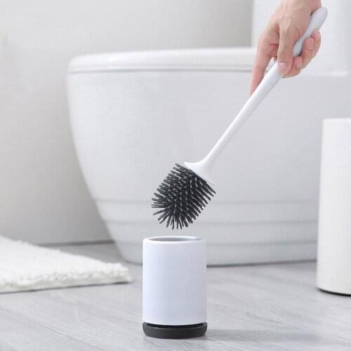 Wall Hanging/Floor Stand Long Handle Bathroom Toilet Cleaning Brush with Holder