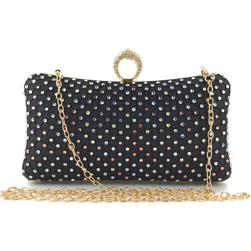 2020 new women colorful diamond evening bags luxury ring wedding clutch wallets with chain party shoulder bags MN