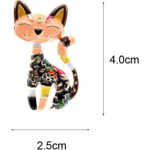 New Arrival Cute Enamel Paint Cat Brooch Unisex Women And Men Brooch Pin Animal Design Fashion Jewelry 2 Colors