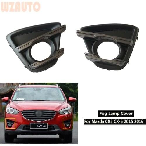 Pair Left & Right Car Front Bumper Grille Fog Light Bezel Lamp Cover For Mazda CX5 CX-5 2015 2016