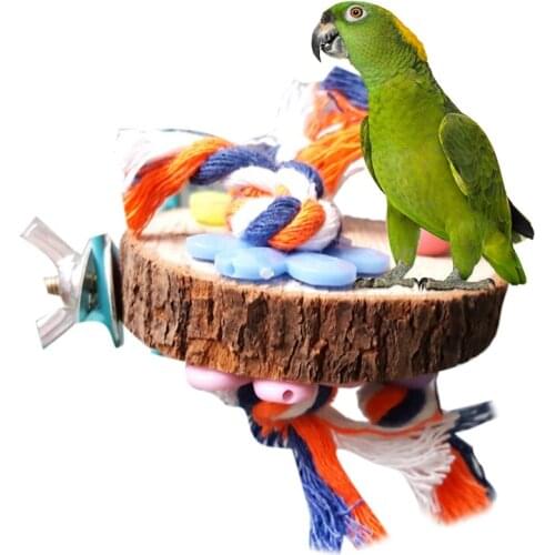 Parrot Chewing Toy Wooden Colorful Bird Perch Stand Platform Parrot Tearing Toy Wood Platform Stand Rack Toy Legendog