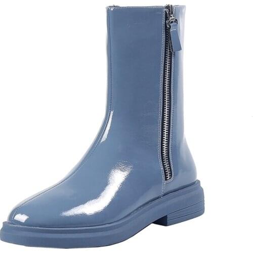 QZYERAI New style black Fashion boots Genuine leather Female boots Womens boots In the fall fashion Womens shoes Size 34-40