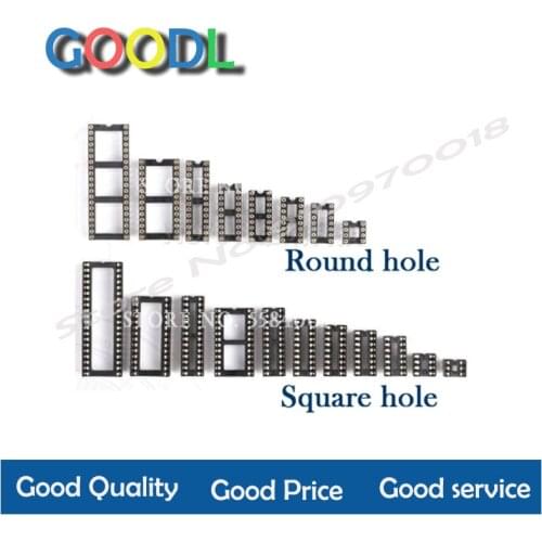 10PCS Round/square Hole IC socket Connector DIP 6 8 14 16 18 20 24 28 40 pin Sockets DIP6 DIP8 DIP14 DIP16 DIP28 DIP40 pins