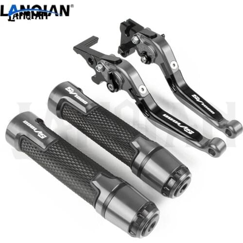 For SUZUKI SV1000 SV 1000S Motorcycle CNC Brake Clutch Lever & 7/8 22MM Handlebar Grips SV 1000 SV1000S 2003-2007 Accessories