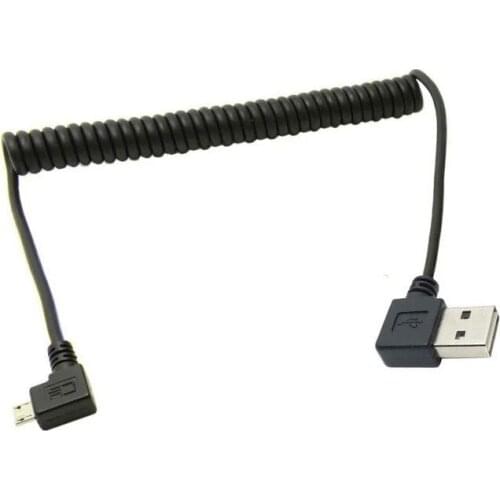 100cm USB2.0 elbow to Micro USB elbow phone flat elbow telescopic extend cable
