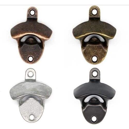 50pcs/lot Mount Bottle Opener Vintage metal Wall Mounted Wine Beer Opener Bar Drinking Accessories Home Kitchen Party Supplies