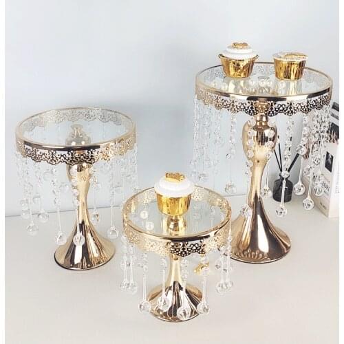 Mirror TOP Cake Stand Crystal Cake holder Crystal cake rack Wedding Dessert Tray Cupcake Pan cake display table decoration Party